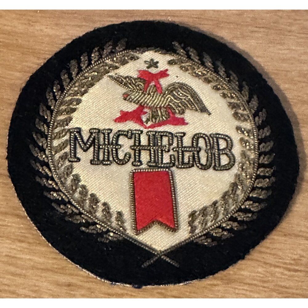 Vintage Beer Advertising Hat Jacket Patch Michelob Beaded 3D Felt